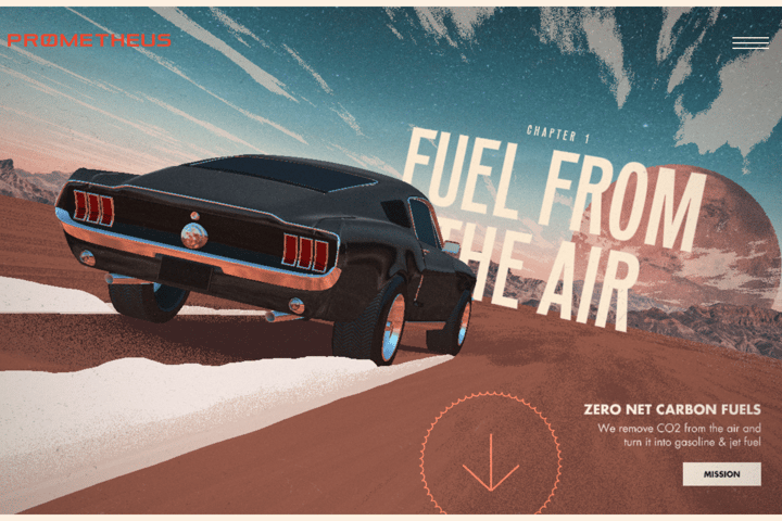 Prometheus Fuels website preview